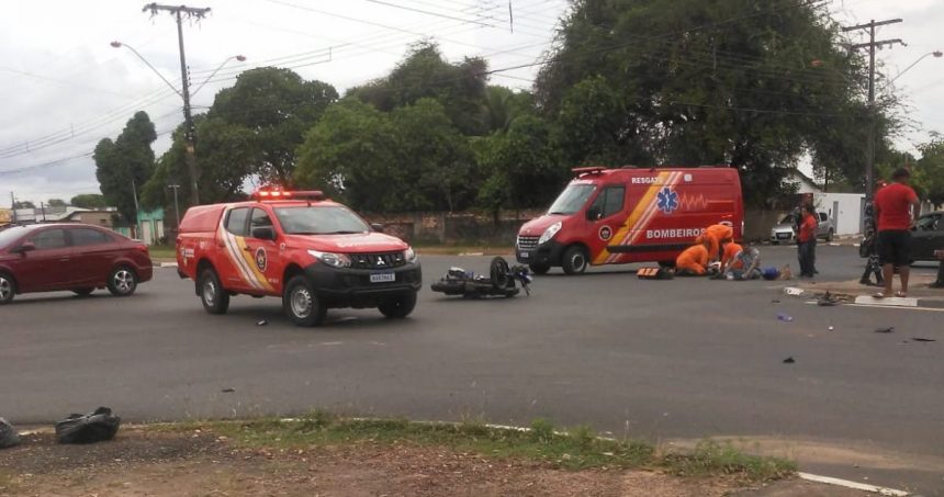 Casal de motociclistas fica ferido após acidente de trânsito em Boa Vista