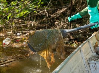 Mais de 600 quilos de lixo são retirados em limpeza das margens do Rio Branco, balneários e igarapés