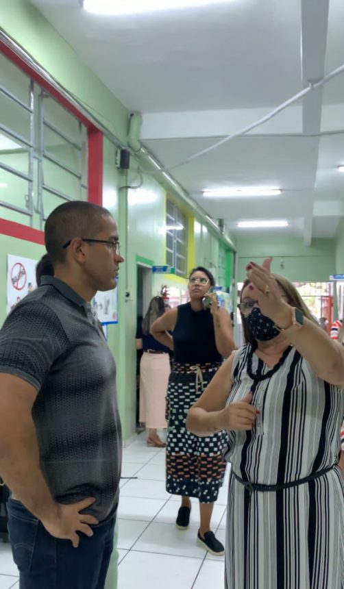 Prefeito acompanha serviço de reparos em escola atingida por fortes chuvas em Boa Vista