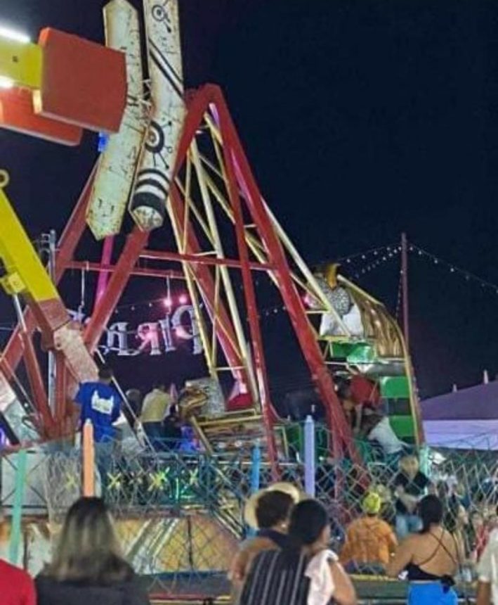 Acidente em parque de diversões da Expoferr deixa cinco pessoas feridas