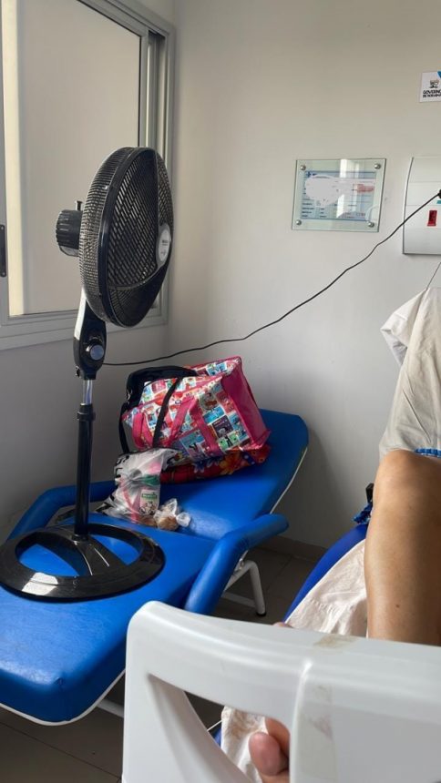 Com sistema de refrigeração do ‘Novo HGR’ quebrado, pacientes levam ventiladores de casa para amenizar calor