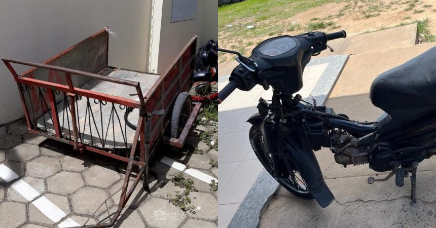 Homem que usava motocicleta com carroça para transportar objetos furtados é preso