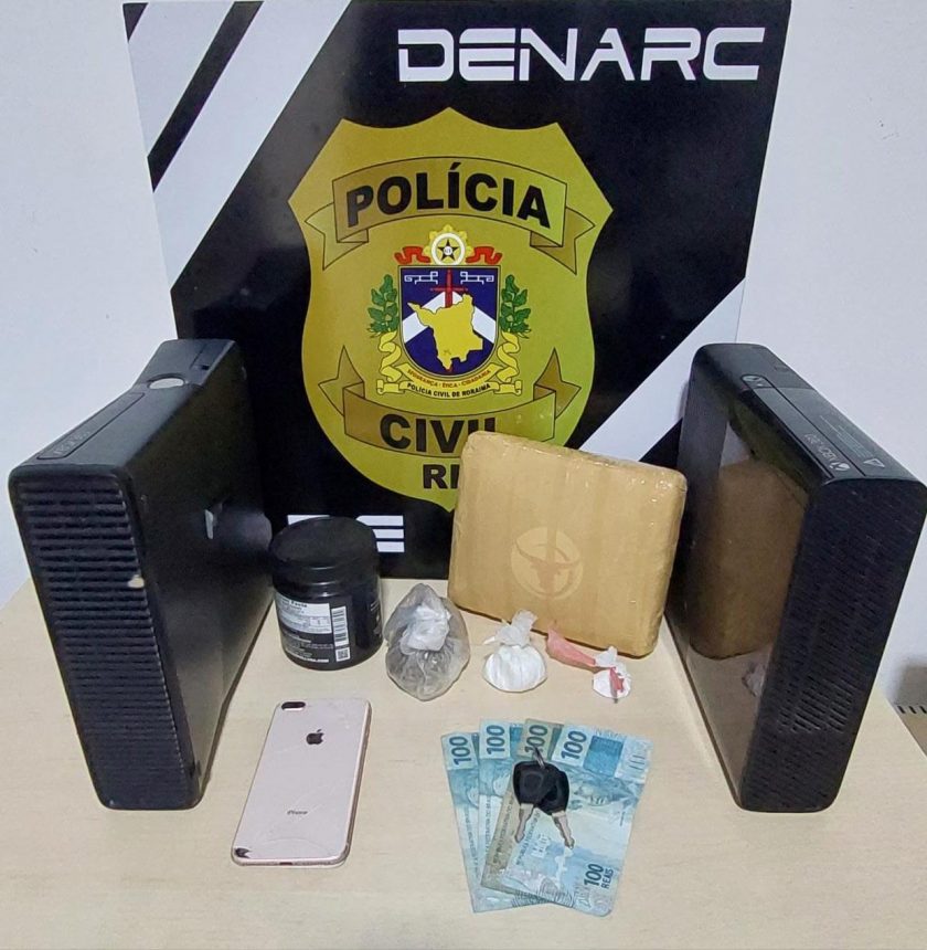 Dupla é presa com 1kg de ‘supermaconha’ e cocaína no bairro Senador Hélio Campos