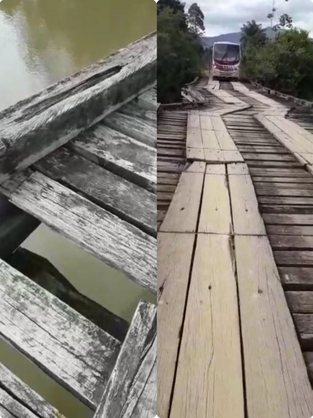 Ponte sobre o Rio Quitauaú no Cantá oferece risco aos moradores; veja vídeo