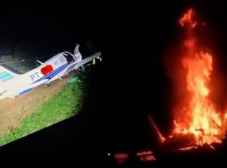 Operação de combate ao garimpo ilegal prende duas pessoas e destrói aeronave em pista clandestina em Surucucu