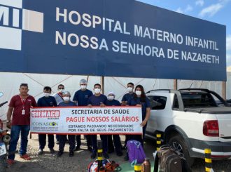 Servidores terceirizados da Maternidade de Roraima voltam a fazer manifestação por falta de pagamento