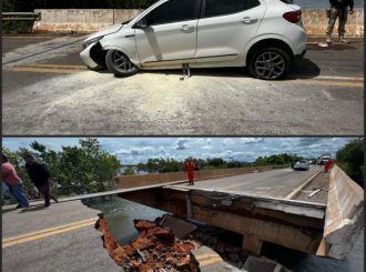 Três pessoas ficam feridas em desabamento de ponte em Amajari, no interior de RR