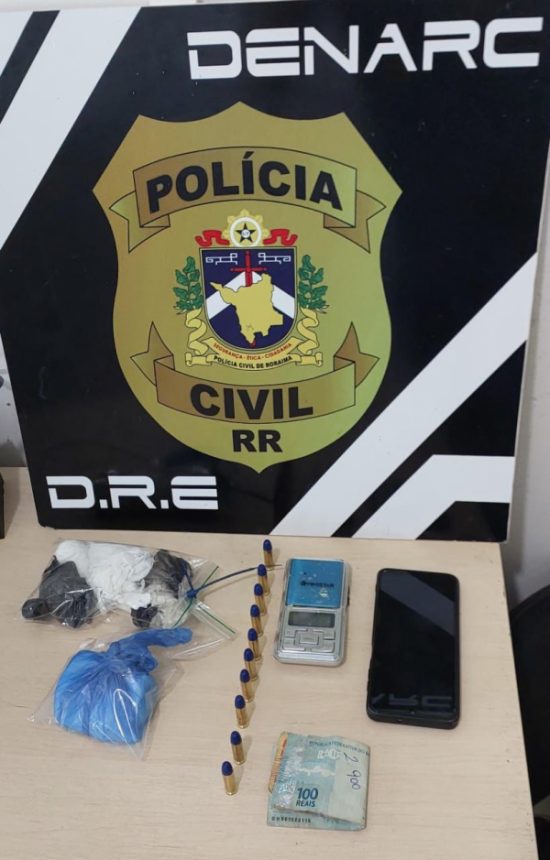 Jovem é preso por tráfico de drogas e posse ilegal de munição em Boa Vista