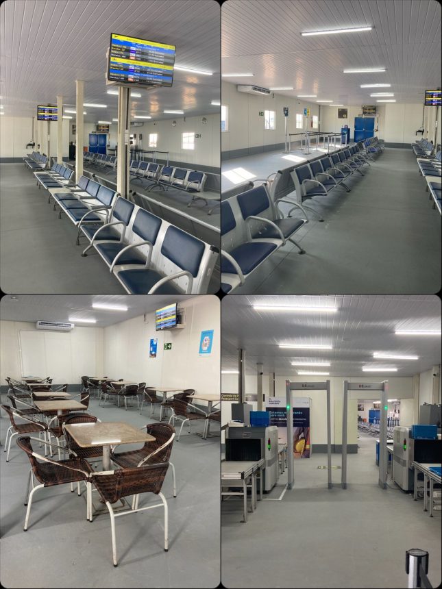 Estrutura provisória de embarque de passageiros do Aeroporto de Boa Vista é inaugurada