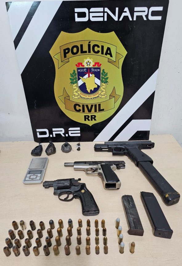 Casal é preso com drogas e armas em Mucajaí