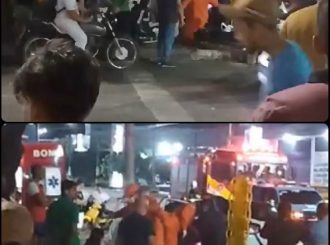 Motorista ultrapassa sinal vermelho, bate em outro veículo e deixa duas pessoas gravemente feridas