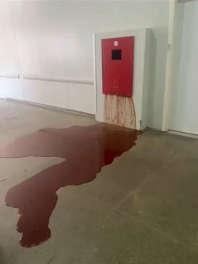 Servidores registram líquido vermelho vazando novamente pelas paredes do HGR