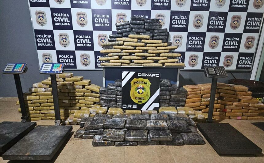 Dois garimpeiros são presos com mais de 300 kg de drogas em Mucajaí