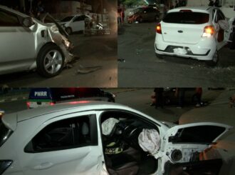 Idosa é levada para hospital após ter carro atingido por outro em avenida de Boa Vista