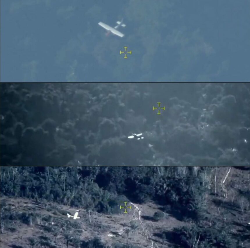 Força Aérea intercepta avião suspeito em RR, atira e piloto foge após pousar; veja vídeo