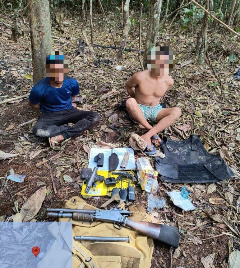 Forças Armadas prendem três homens e apreendem armamento em garimpo ilegal na Terra Indígena Yanomami