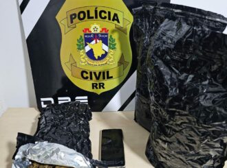 Mototaxista é preso com 2 quilos de skunk dentro de bolsa térmica em Boa Vista