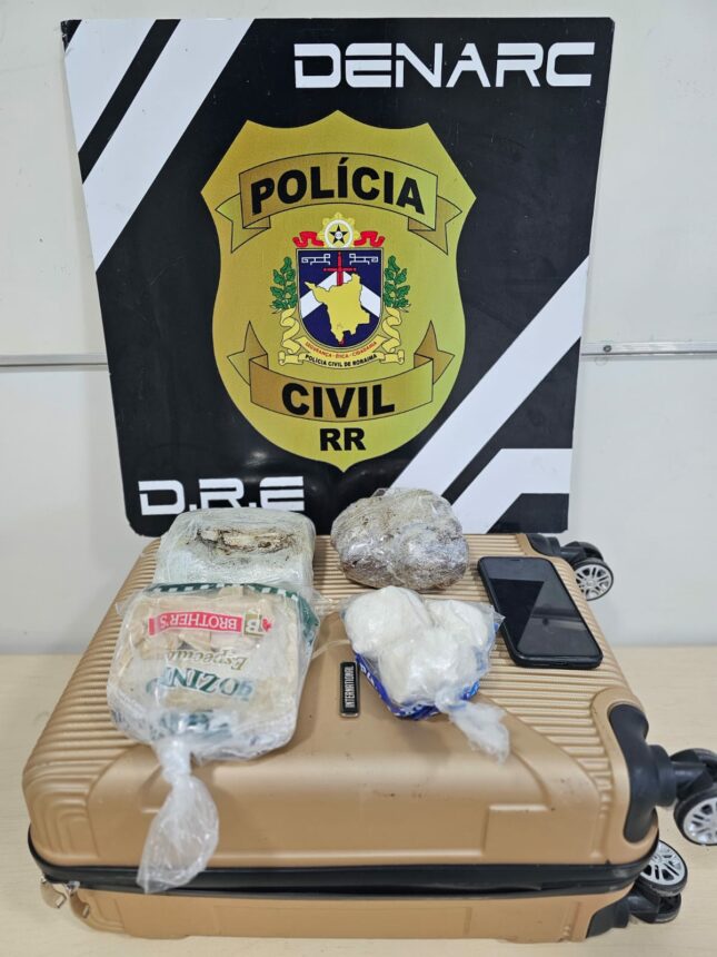 Tráfico de drogas: estudante de enfermagem é preso em rodoviária de Boa Vista com cocaína e maconha