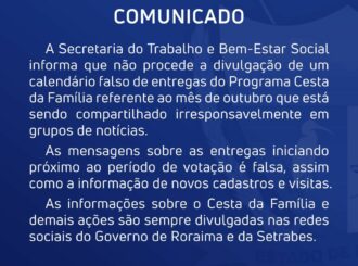 Após divulgação em grupos de WhatsApp, Governo diz que calendário de entrega do Cesta da Família no dia da eleição é falso