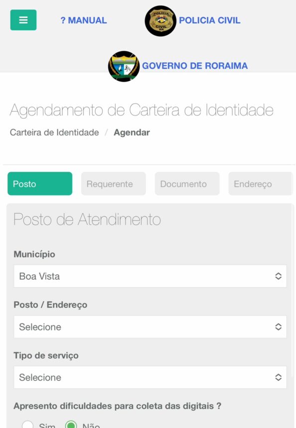 População relata dificuldade em agendar atendimento para emissão de RG e 2ª via do documento pelo site da Polícia Civil de Roraima