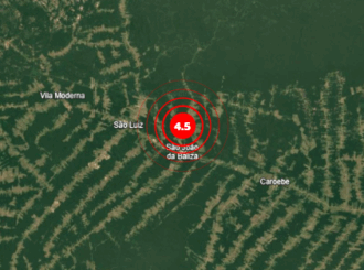 Tremor de terra de 4,5 graus de magnitude é registrado no Sul do estado