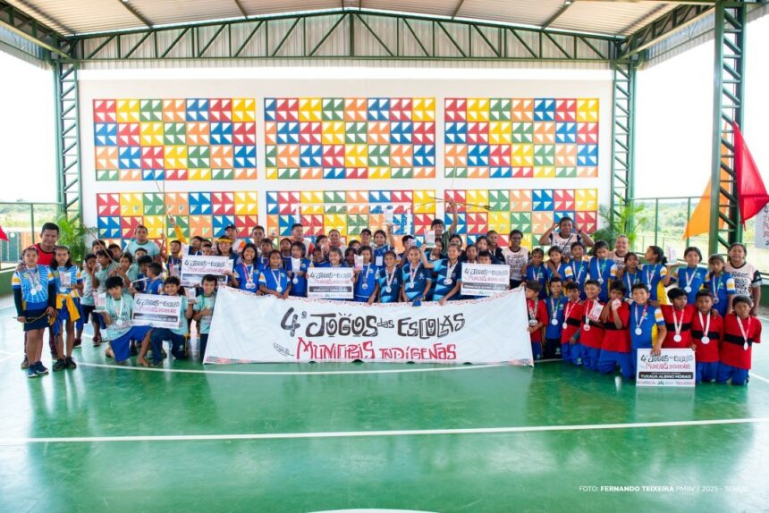 Premiação marca encerramento da 4ª edição dos Jogos das Escolas Municipais Indígenas