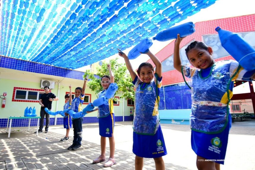 Escola Municipal de Boa Vista transforma garrafas pet em telhado sustentável e promove aprendizado com reciclagem