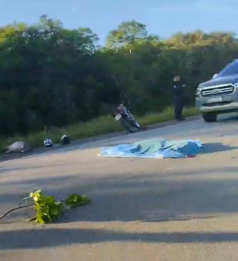 Idosa morre após moto atingir capivara em rodovia federal no Sul de Roraima