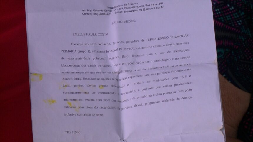 Mulher com problema cardíaco e pulmonar relata falta de medicamento na Saúde do Estado