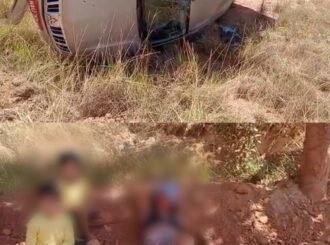 Motorista de transporte escolar do Governo perde controle da direção e tomba carro em rodovia no Uiramutã