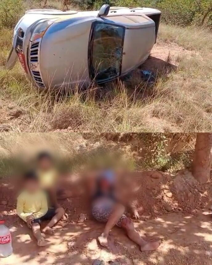 Motorista de transporte escolar do Governo perde controle da direção e tomba carro em rodovia no Uiramutã