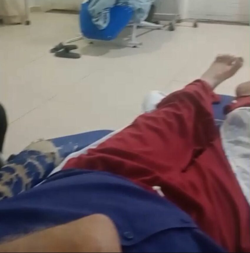 Idoso com pneumonia espera há mais de um dia por leito em cadeira quebrada no Hospital Geral de Roraima, diz denúncia