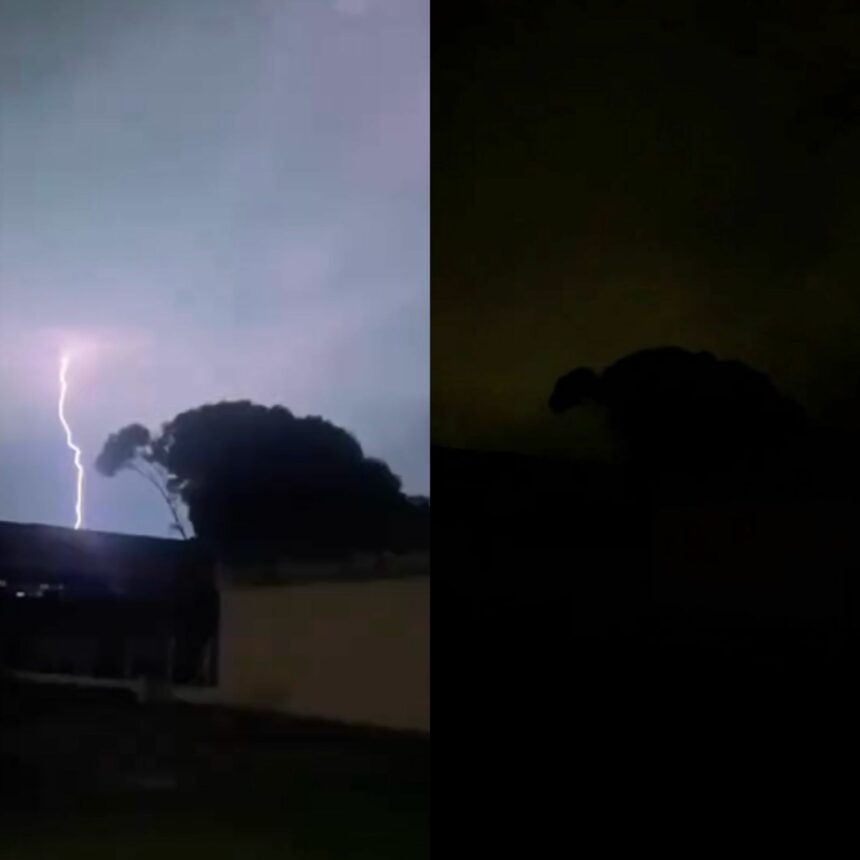 Bairros de Boa Vista ficam sem energia elétrica durante chuvas fortes com raios nesta quarta-feira, 8