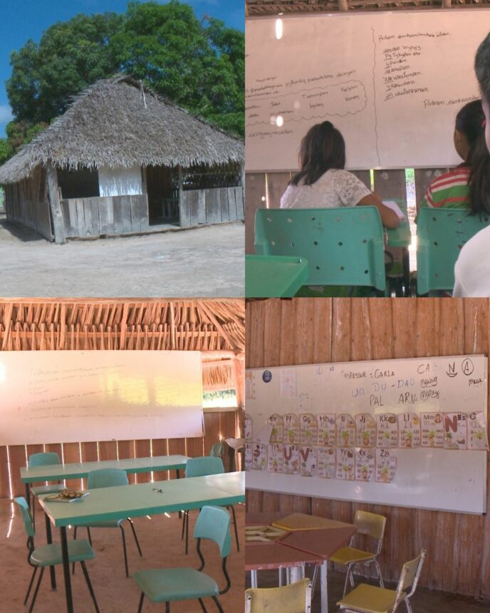 Governo de Roraima e prefeitura do Cantá ignoram problemas de escolas improvisadas da região construídas com madeiras e palhas