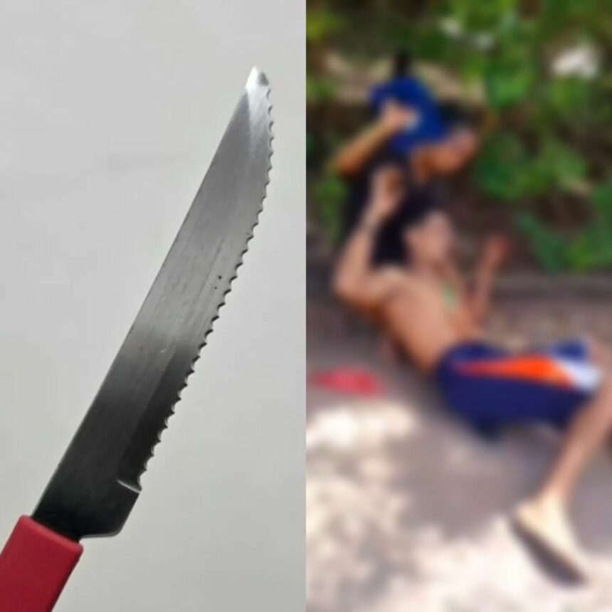 Esposa crava faca de serra na barriga de marido por ciúmes