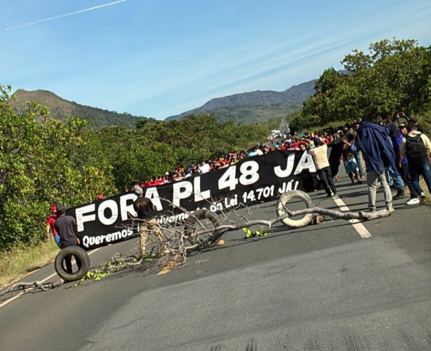 Marco Temporal: indígenas se manifestam em RR contra PEC aprovada no Senado