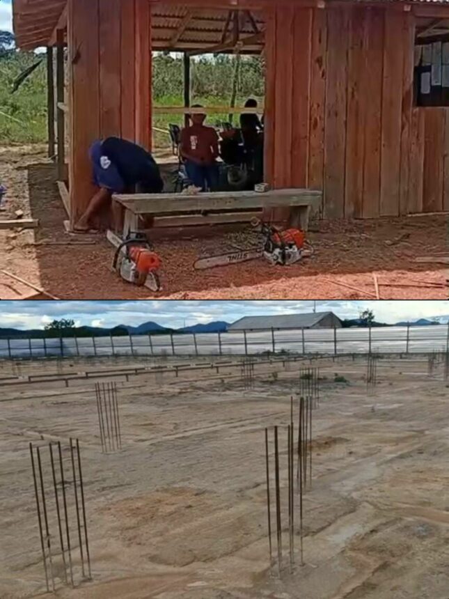 Com obras abandonadas de escolas estaduais no Norte de RR, moradores de comunidade tiveram que construir a própria unidade de ensino