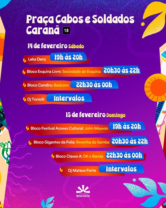 programação 15/02/26