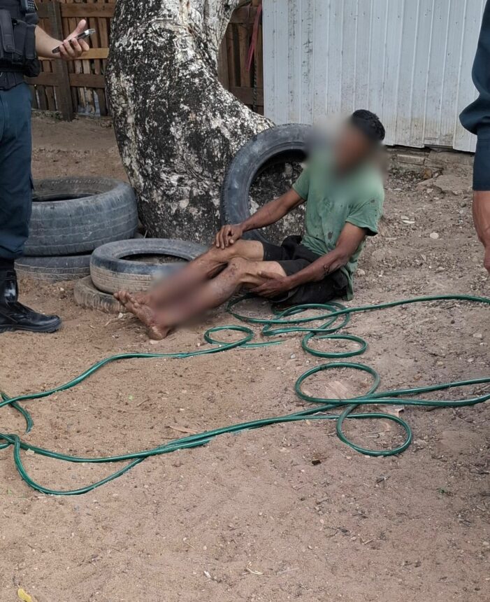 Homem é atacado por cachorro após tentar furtar bicicleta de padaria e pular muro de casa, no Nova Canaã