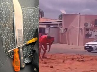 Homem em surto tem facão apreendido no bairro União