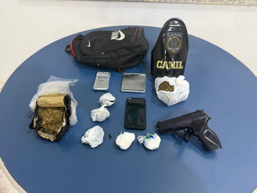 Jovem é preso com arma e drogas escondidos na casa dos avós, no Paraviana