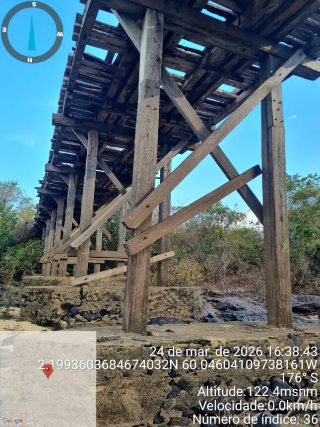 Ponte em péssimas condições coloca em risco a segurança dos moradores da Vila Vilhena em Bonfim