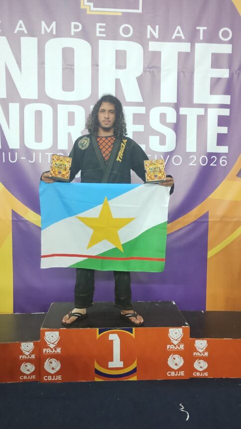 Atleta roraimense Thiago Oliveira é ouro duplo na Copa Norte-Nordeste de Jiu-jitsu 