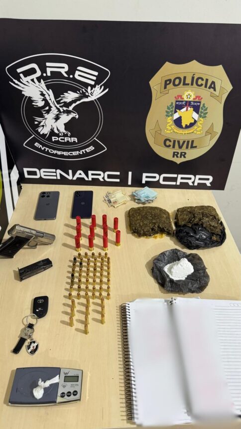 Homem que atuava com “delivery” do tráfico é preso com drogas, arma e munições em Boa Vista