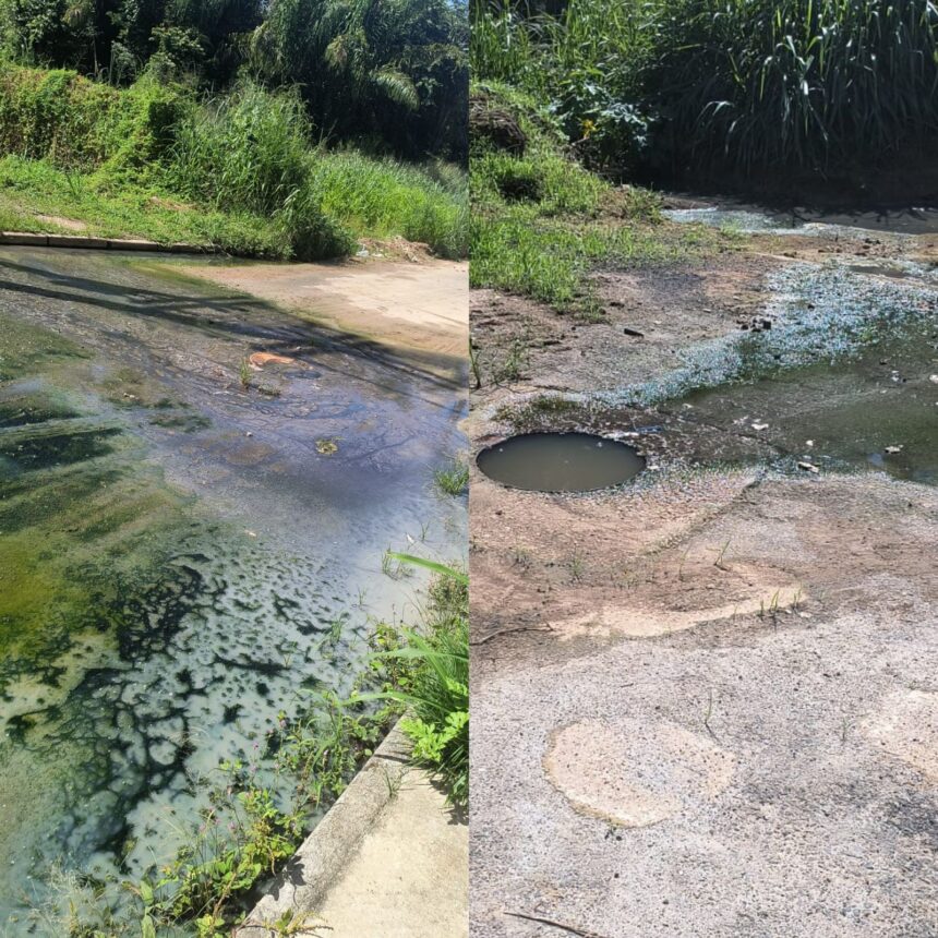 Moradora de Mucajaí denuncia rua inundada por esgoto estourado há mais de três meses